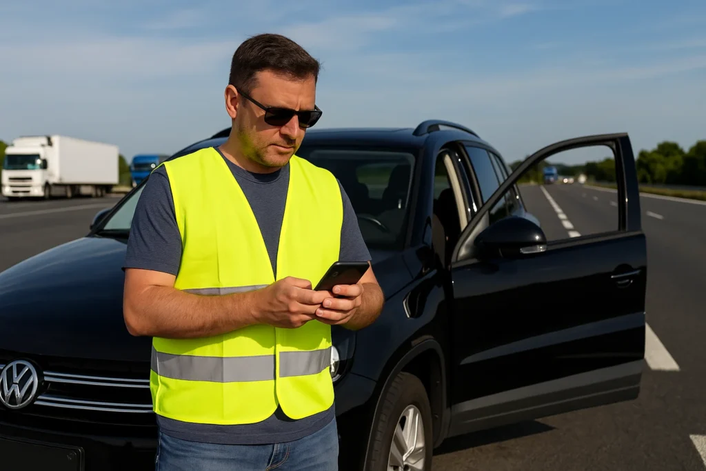 un convoyeur voiture qui récupère un véhicule de location