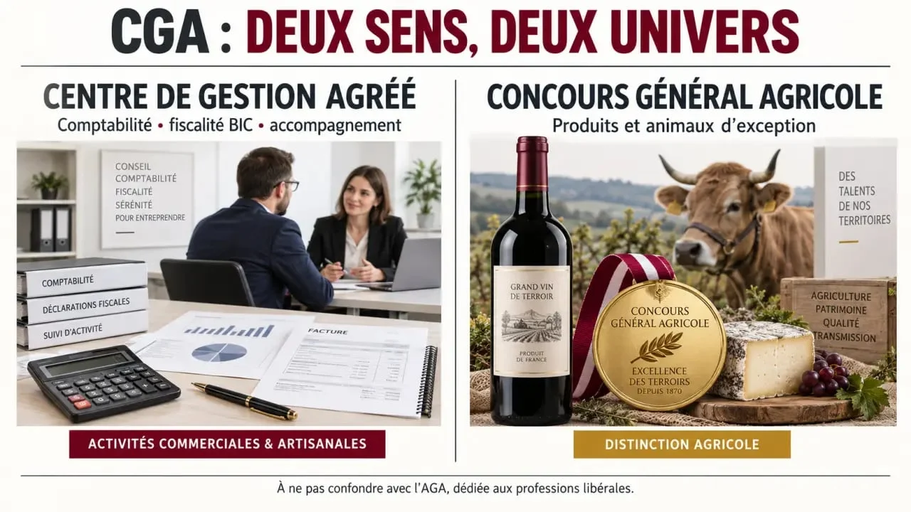 CGA : distinction entre Centre de Gestion Agréé et Concours Général Agricole
